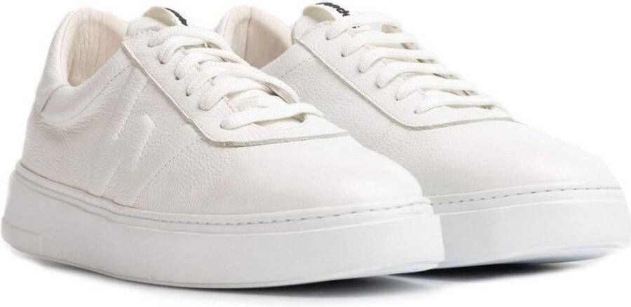 Wonders Oliver Herensneaker Wit Leer Ingedrukt Logo Maxi Zool White Heren