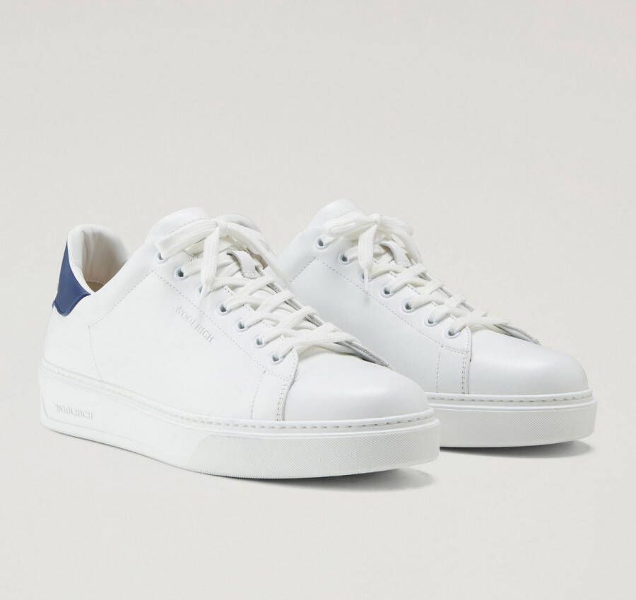 Woolrich Classic Court Heren Lage sneakers Leren Sneaker Heren Wit + - Foto 5