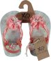 XQ Footwear Slippers Stippen Meisjes Roze wit - Thumbnail 1