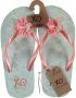 XQ Footwear Slippers Stippen Meisjes Roze wit - Thumbnail 3