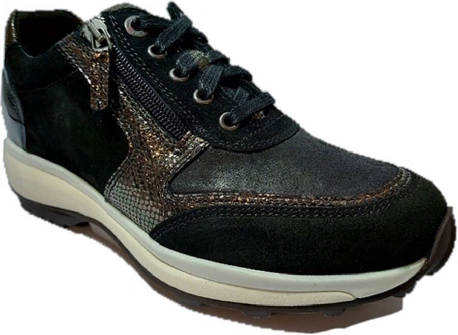 Xsensible Dames Veterschoenen Wembley Black bronze Zwart