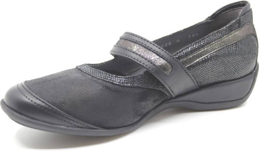 Xsensible LIPARI 10072.2.026 Zwart combi bandschoenen wijdte H met stretch