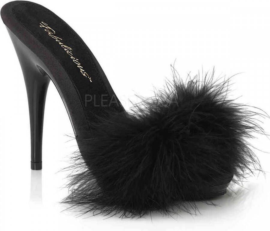 Fabelicio = | POISE 501F | 5 Heel 3 8 PF Marabou Slide Sandal