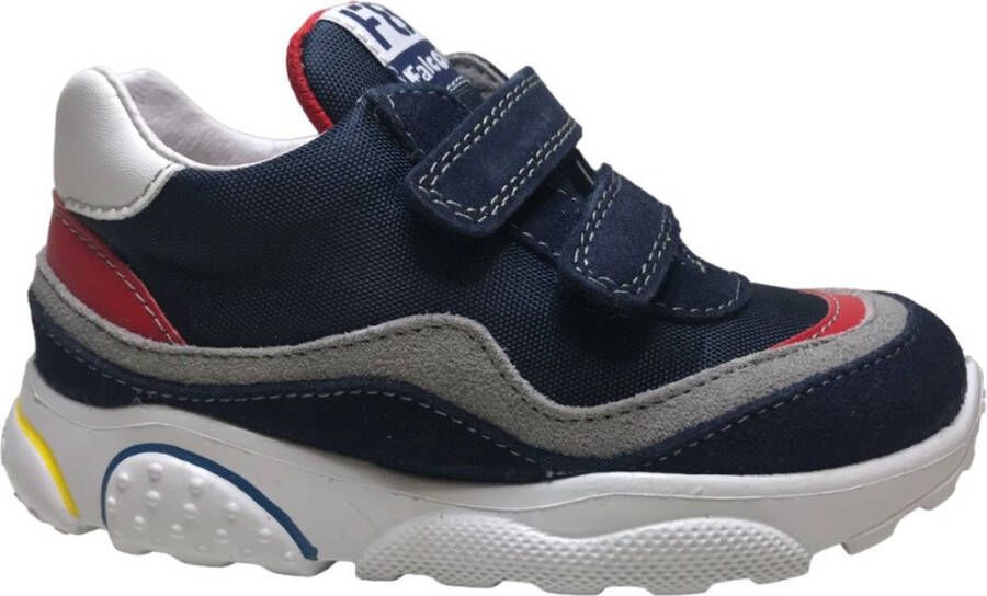 Falcotto A ter velcro's lederen sportieve sneakers navy