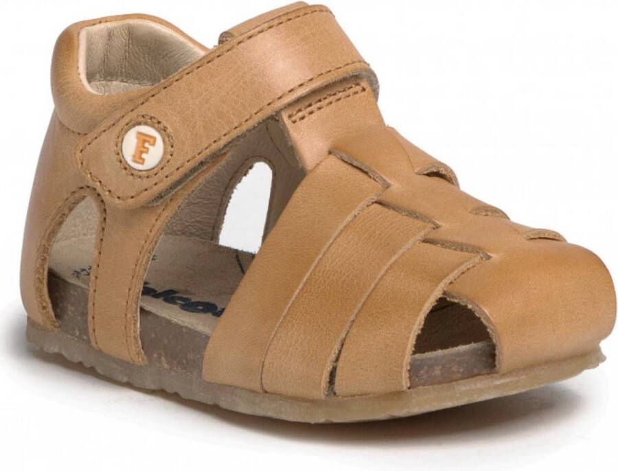 Falcotto by Naturino Falcotto Alby Velcro effen lederen Sandalen- Oker