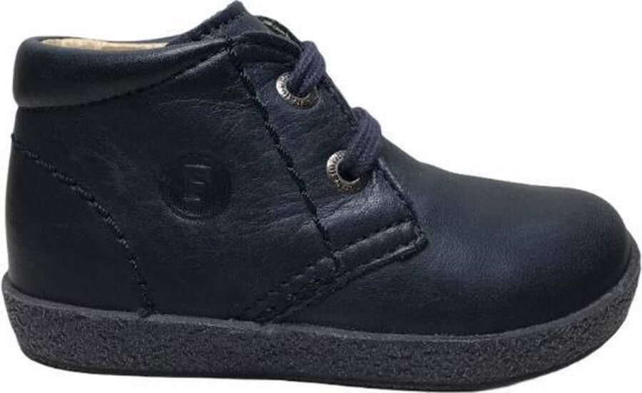 Falcotto effen lederen veter schoenen 233 navy