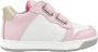 Falcotto Frankie velcro's lederen sneakers vlammen roze wit old school - Thumbnail 1