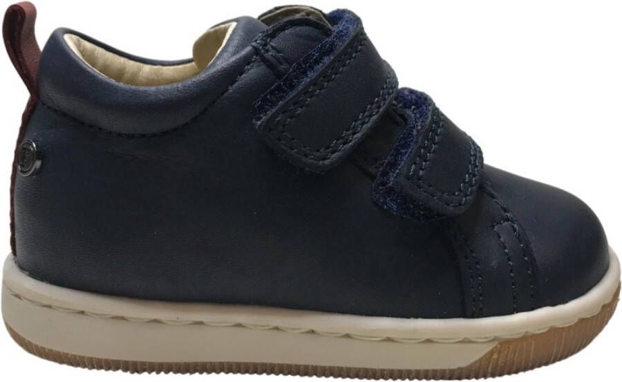 Falcotto Haley velcro effen lederen sneakers navy bordo