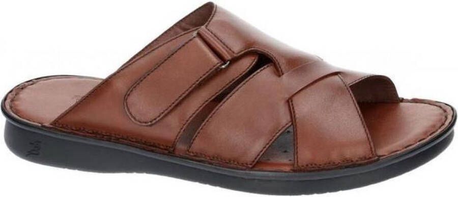 Fbaldassarri -Heren cognac caramel pantoffel slippers - Foto 1