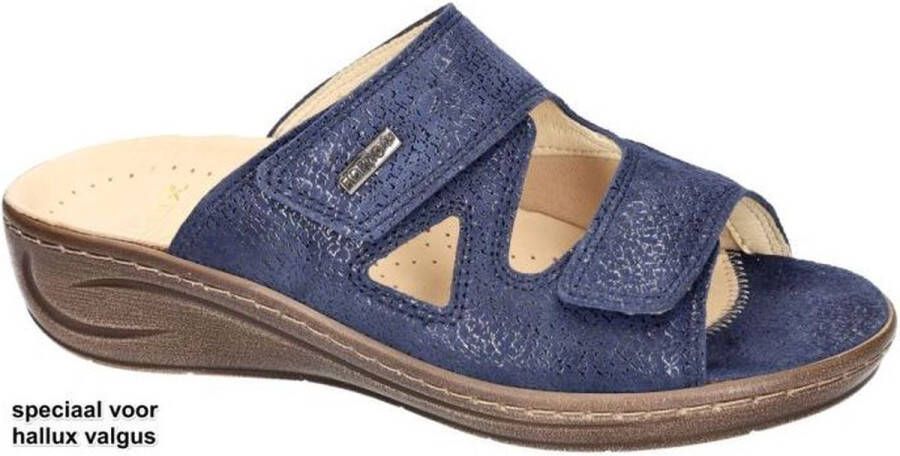 Fidelio Hallux -Dames blauw donker slippers & muiltjes