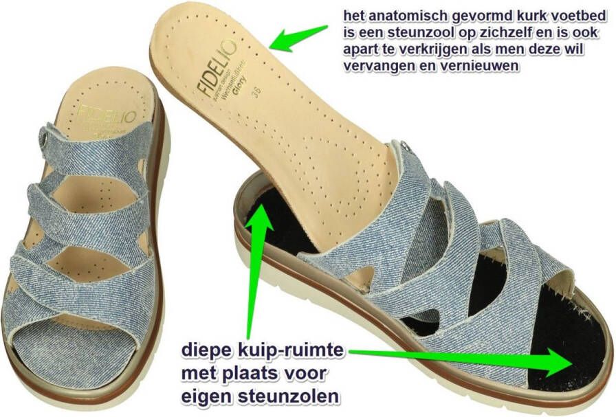 Fidelio Hallux -Dames blauw licht slippers & muiltjes