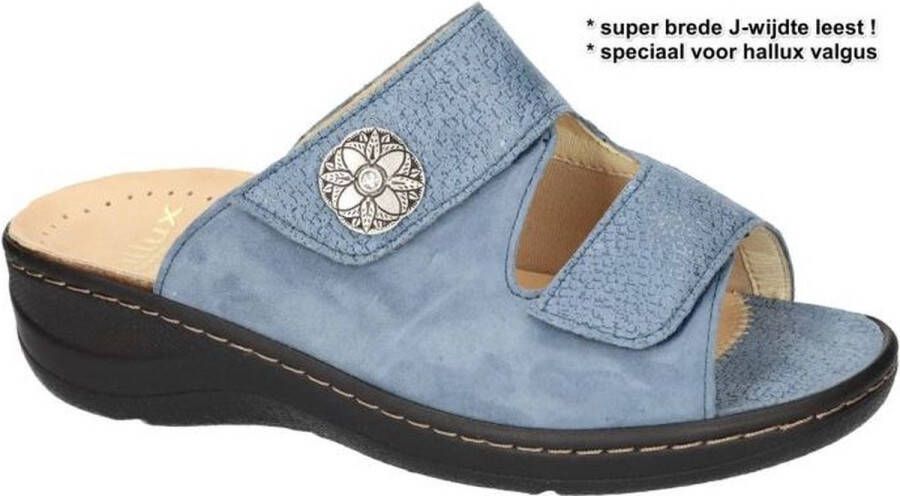 Fidelio Hallux -Dames blauw licht slippers & muiltjes