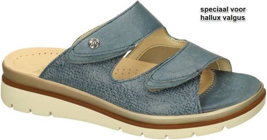 Fidelio Hallux -Dames blauw slippers & muiltjes