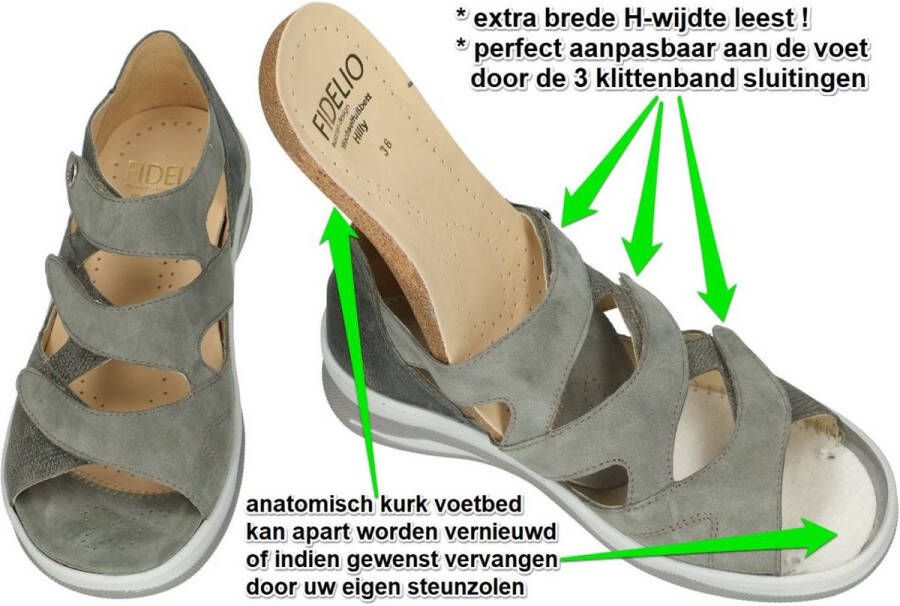 Fidelio Hallux -Dames grijs sandalen