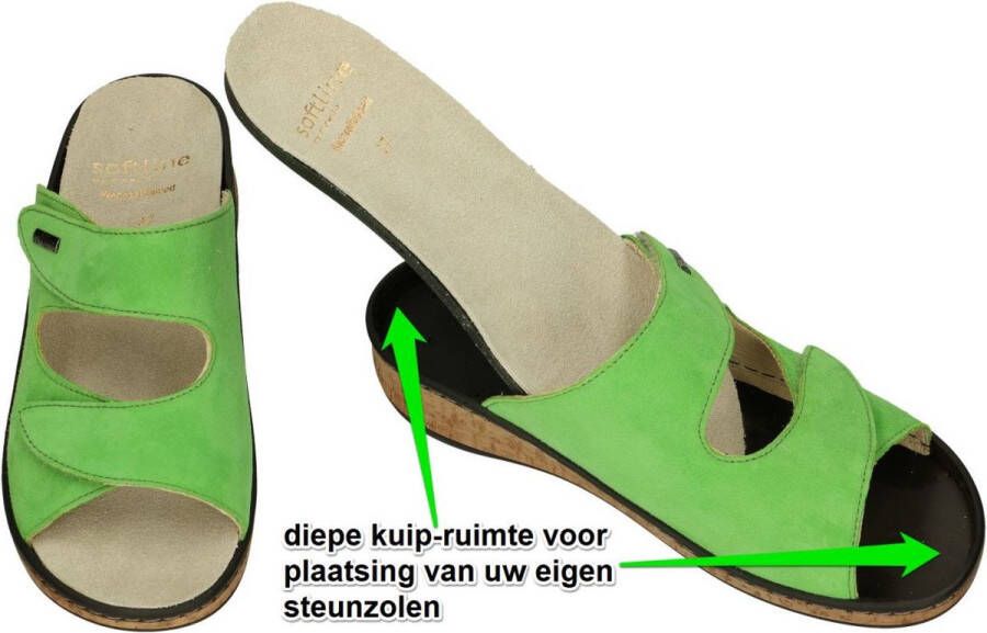 Fidelio Hallux -Dames groen slippers & muiltjes