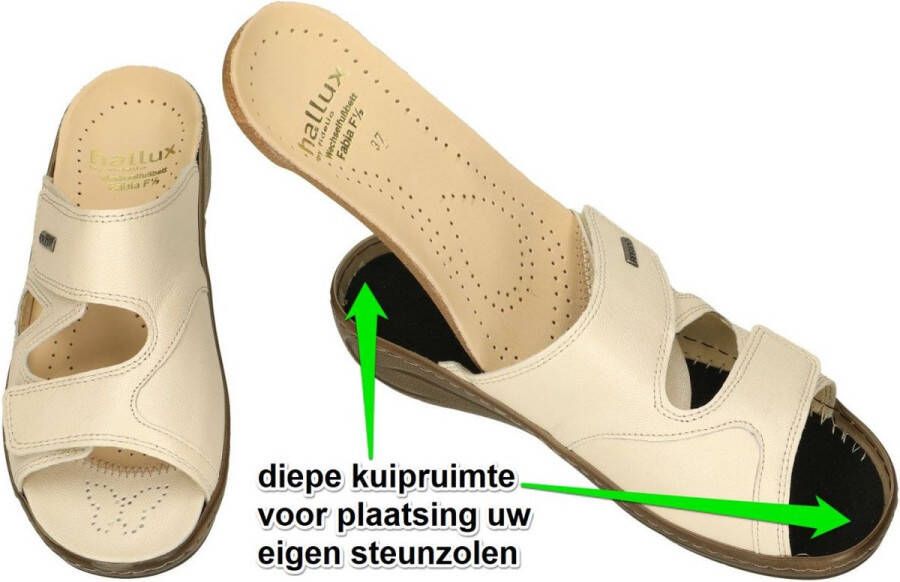 Fidelio Hallux -Dames off-white-crÈme-ivoorkleur slippers & muiltjes