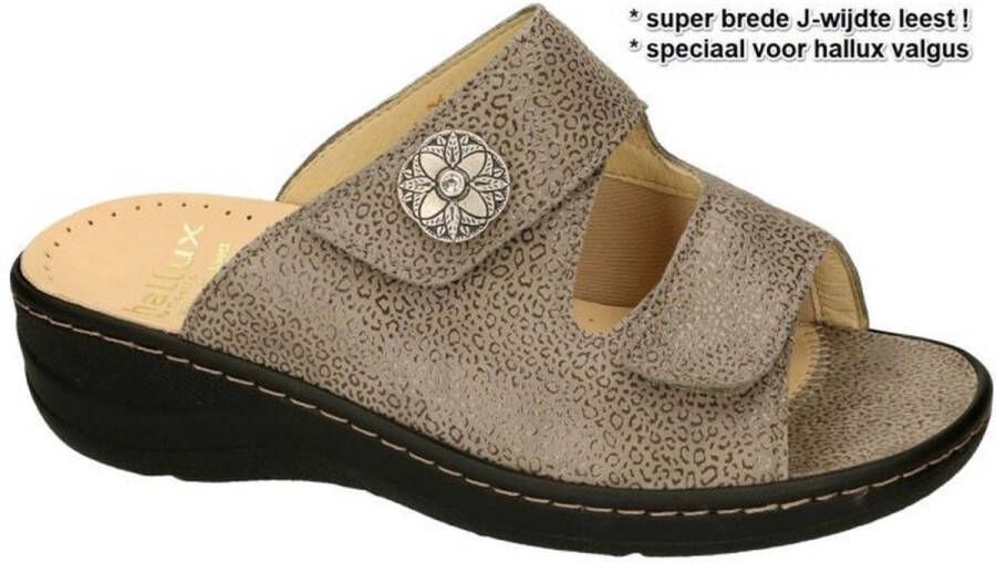 Fidelio Hallux -Dames taupe slippers & muiltjes