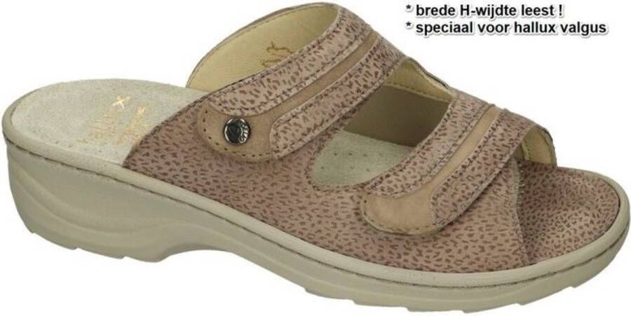 Fidelio Hallux -Dames taupe slippers & muiltjes