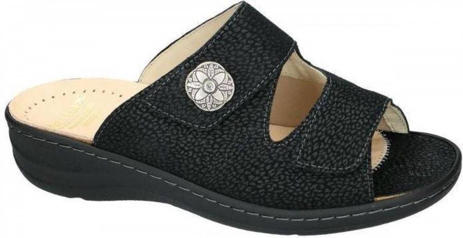 Fidelio Hallux Dames zwart slippers & muiltjes