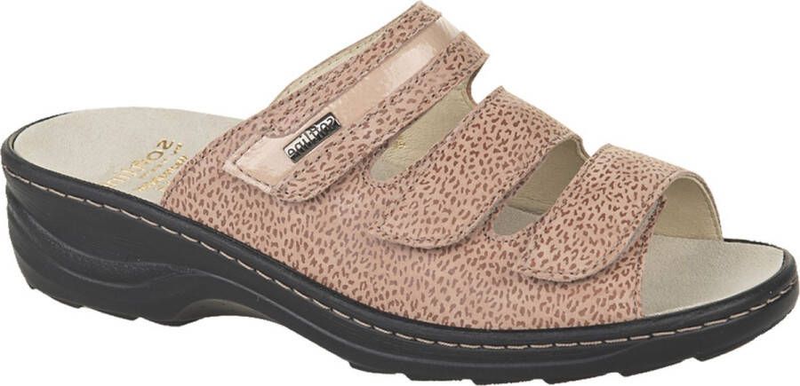 Fidelio Softline Klittenband Slipper Oud Roze 234023.36 Uitneembaar Voetbed