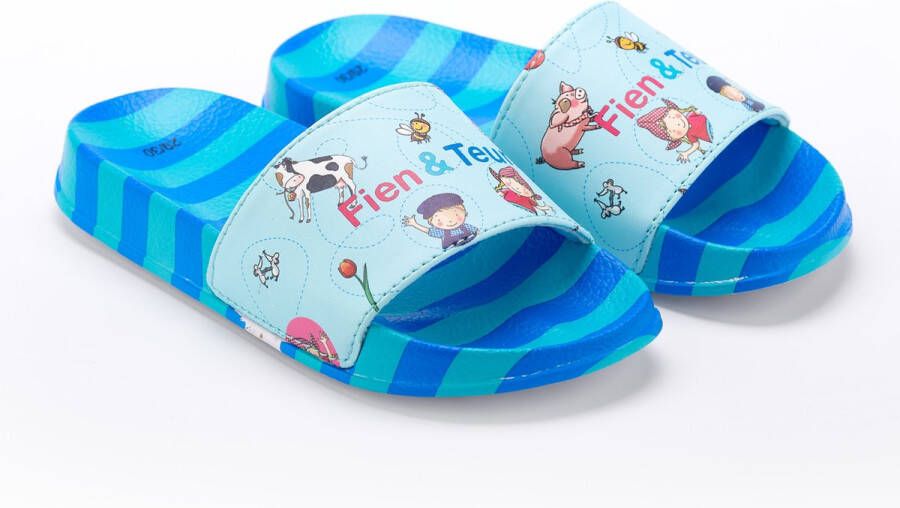 Fien & Teun Badslippers blauw