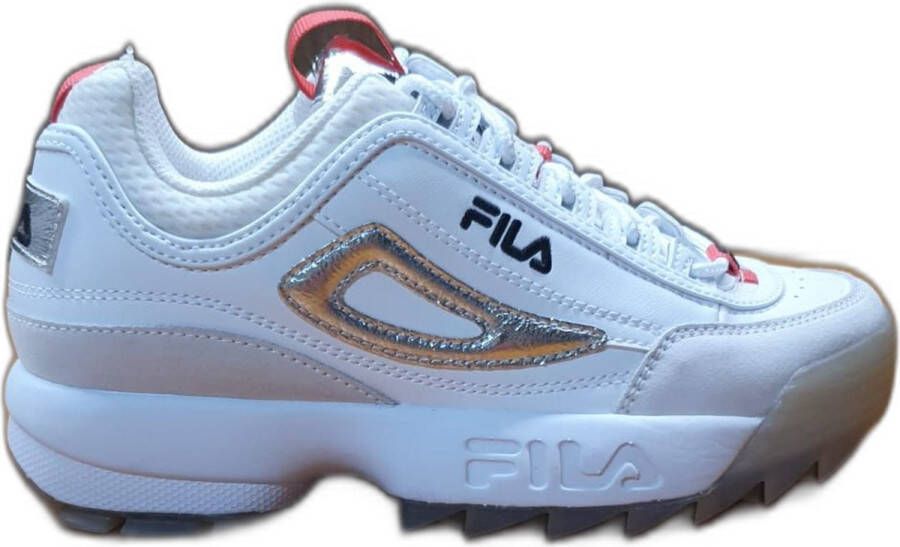 Fila Disruptor Sneakers voor Dames Wit Zilver