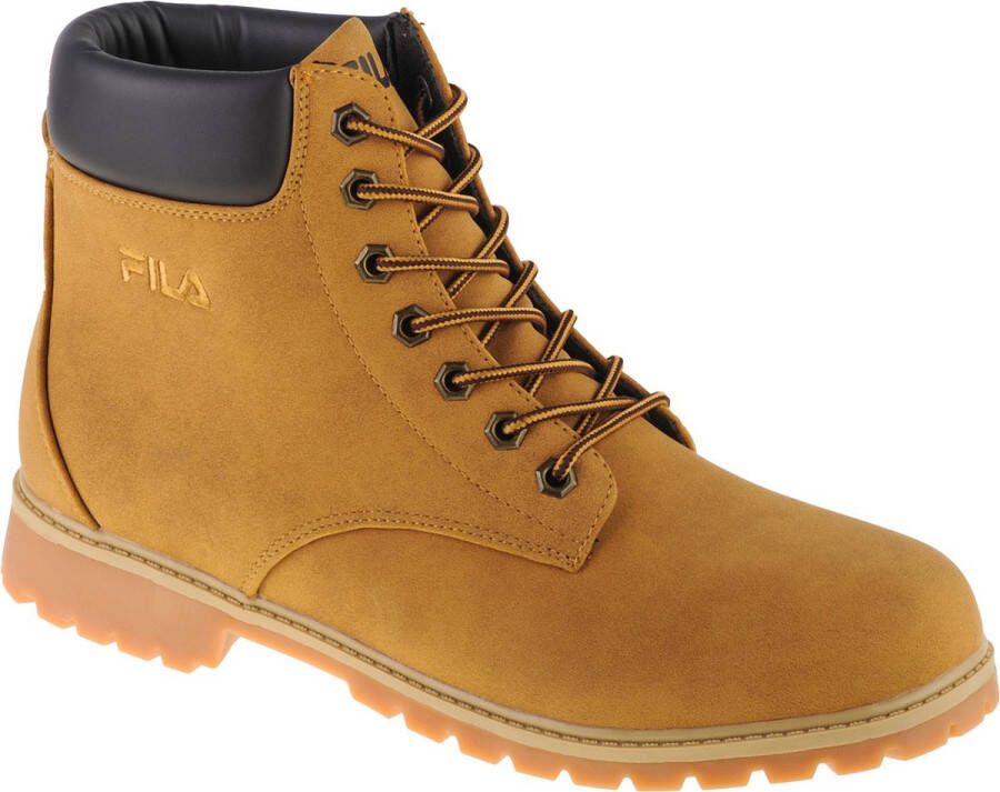 Fila Herenlaars in geel met veters en contrastdetails Yellow Heren