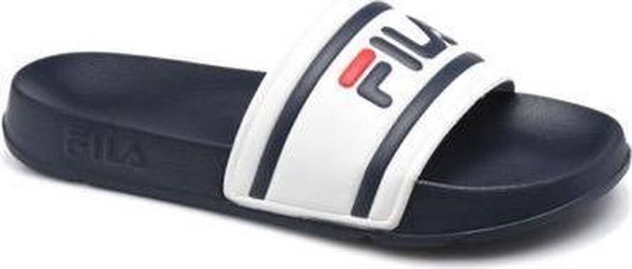 Fila Ergonomische Rubberen Slipper Wit Marineblauw White