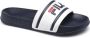 Fila Ergonomische Rubberen Slipper Wit Marineblauw White - Thumbnail 4