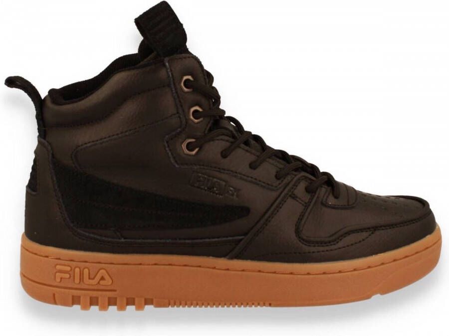 Fila Zwarte High-Top Sneaker Vetersluiting Black Heren