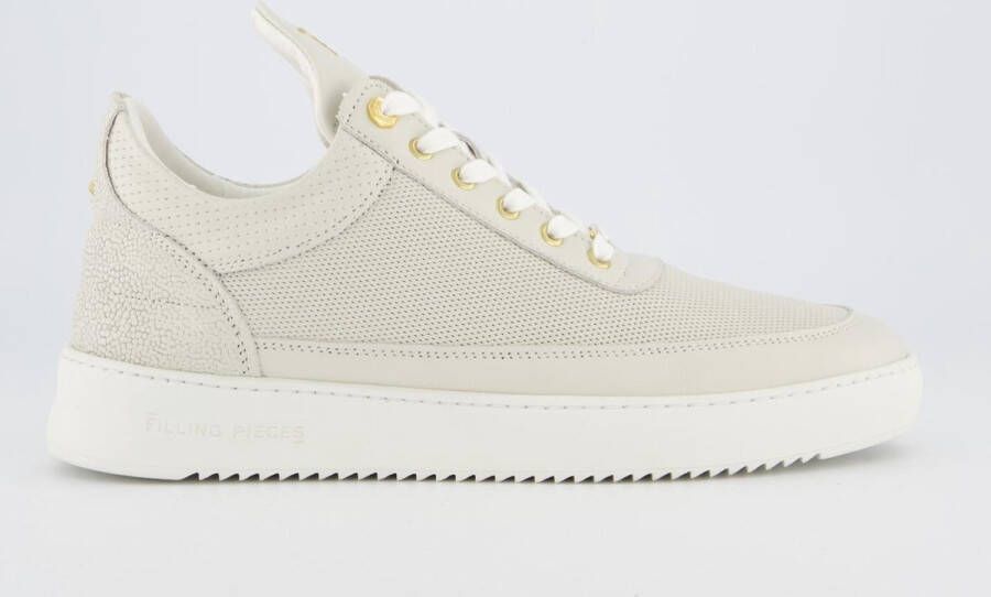 Filling Pieces Luxe Nappa Leren Low Top Sneaker White Heren