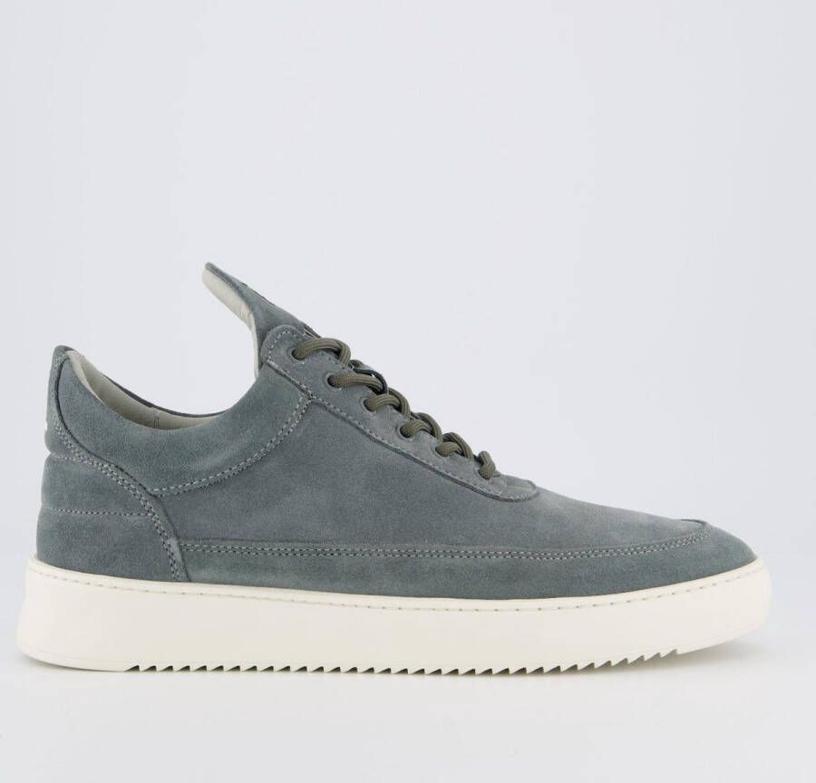 Filling Pieces Lage Top Suède Sneaker Grijs Gray Heren