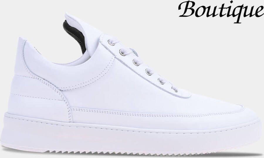 Filling Pieces Witte leren sneakers Klassieke stijl White Heren