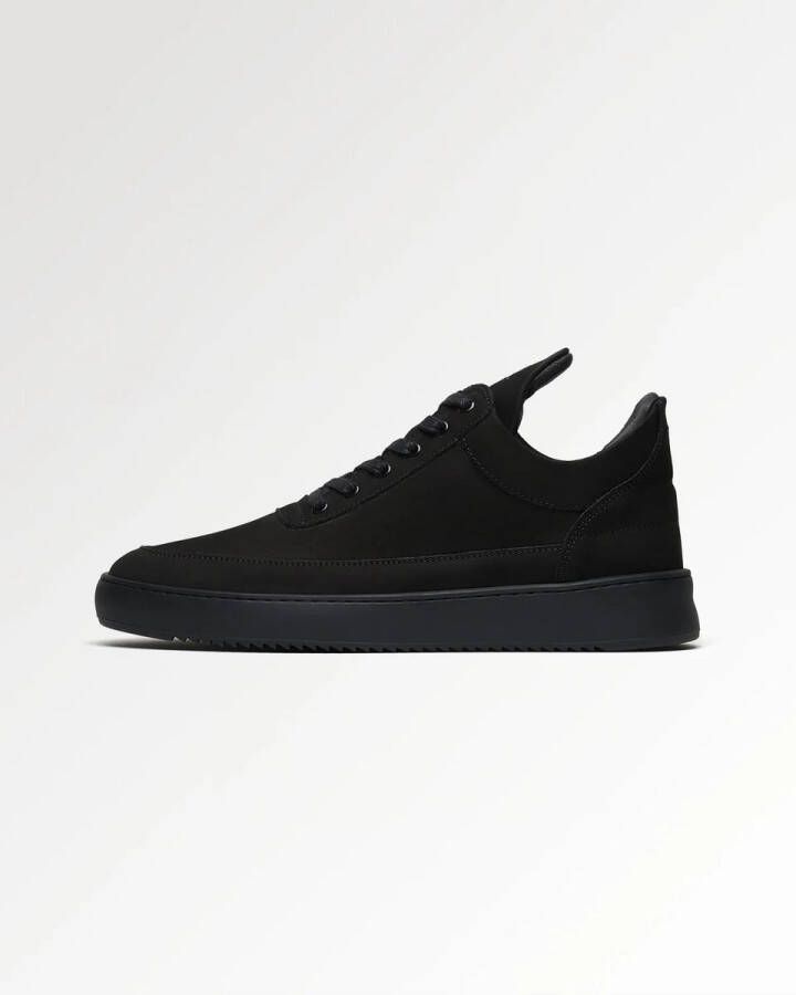 Filling Pieces Low Top Ripple Nubuck All Black Sneaker