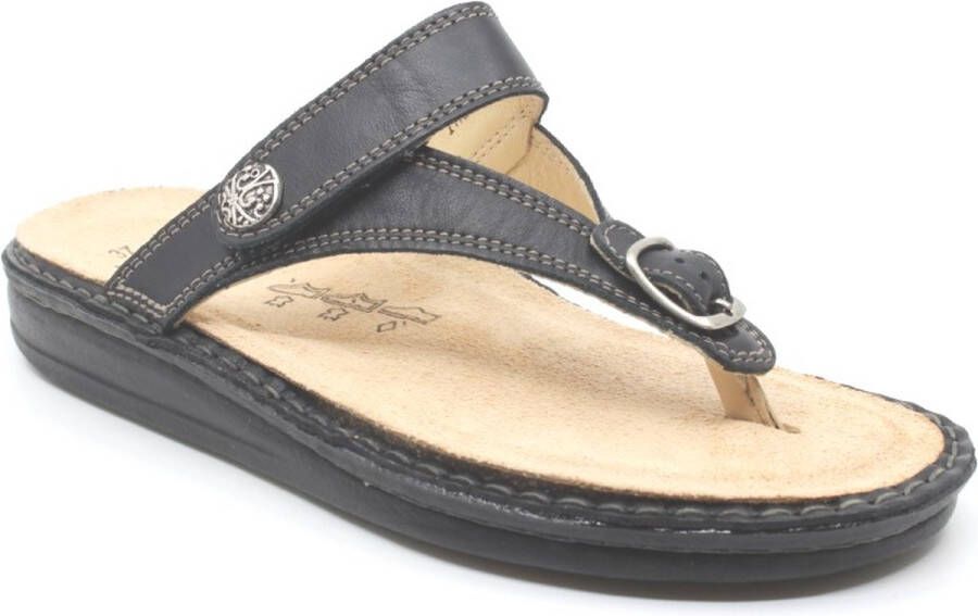 FinnComfort Alexandria S zwarte teenslipper