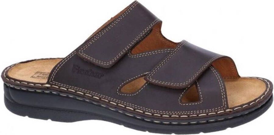 Fischer -Heren bruin donker pantoffels & slippers