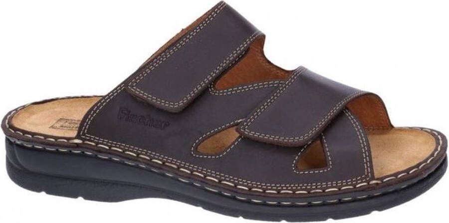 Fischer -Heren bruin donker pantoffels & slippers