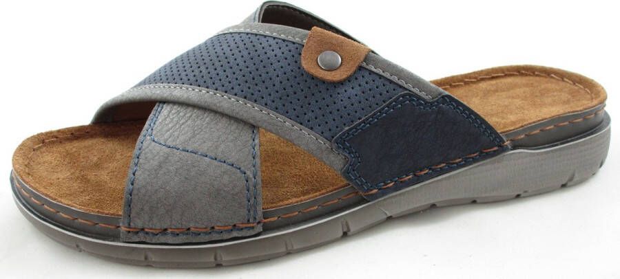 Fischer Slippers Heren Blauw Leer