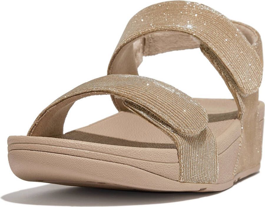 Fit Flop Fitflop Lulu Adjustable Shimmerlux Back-strap Sandalen Beige Vrouw