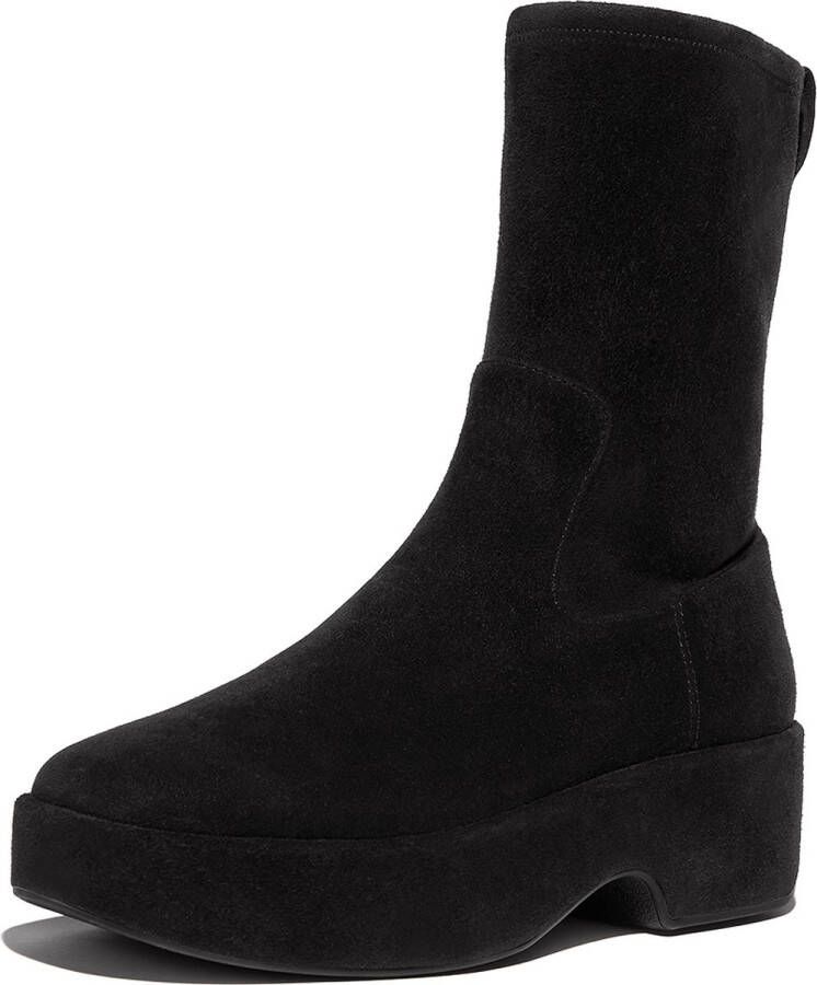 FitFlop F-Luma Boot Stretch Suede (Wrapped) ZWART