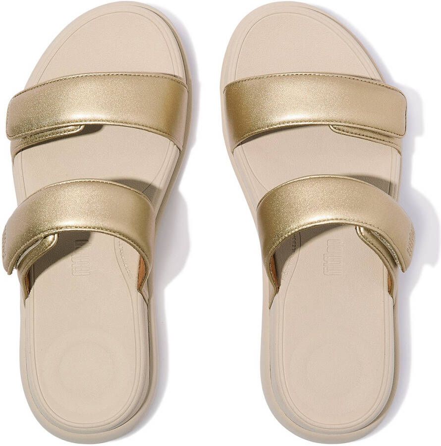 FitFlop F-Mode Go Adjustable Flatform Two-Bar Slides Vrouwen Platino