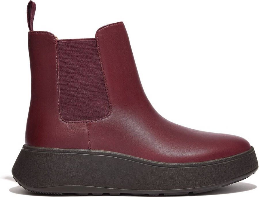 FitFlop F-Mode Leather Flatform Chelsea Boots ROOD