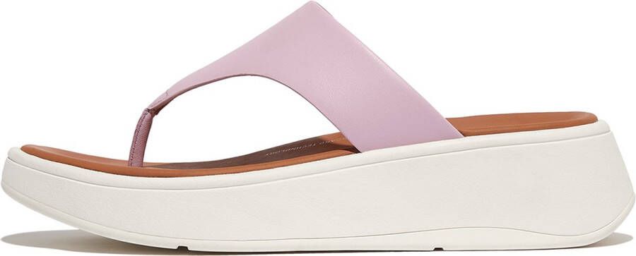 FitFlop F-Mode Leather Flatform Toe-Post Sandals PAARS