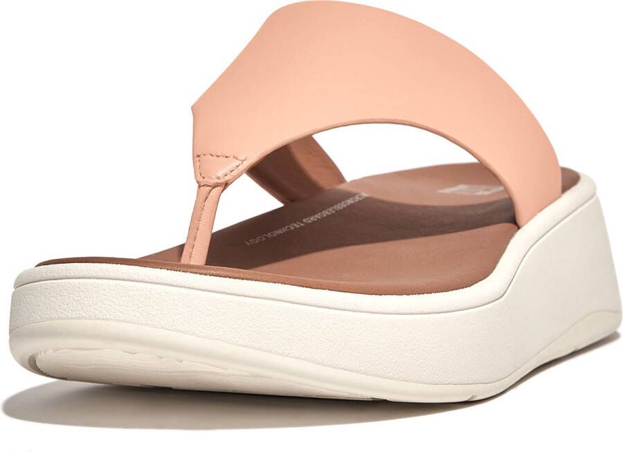 FitFlop F-Mode Leather Flatform Toe-Post Sandals ROZE