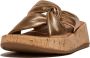 FitFlop F-Mode Leather-Twist Flatform Slides (Cork Wrap) BRUIN - Thumbnail 2