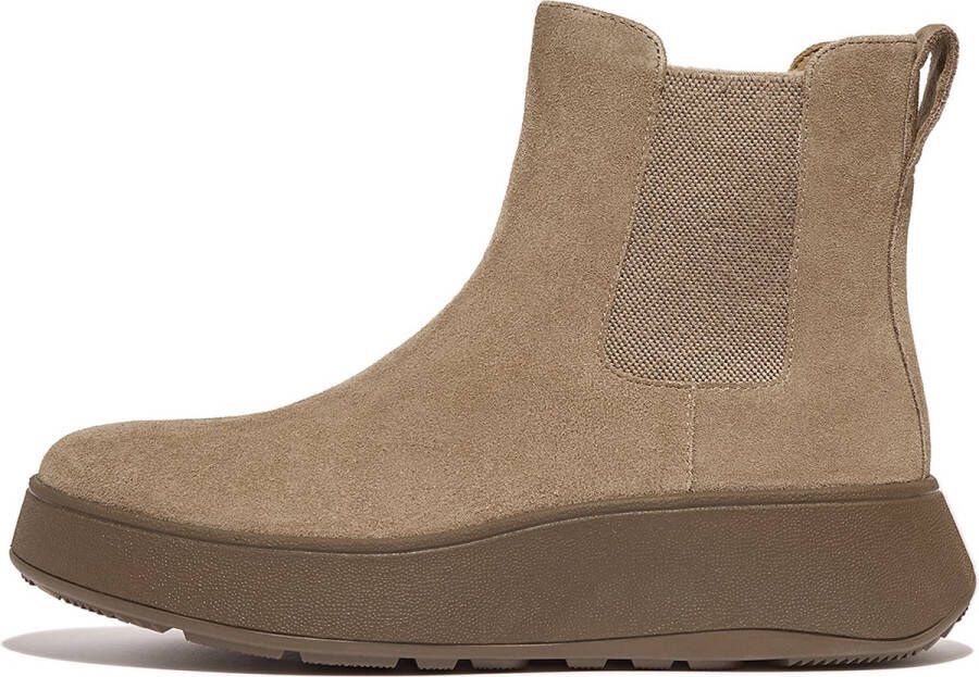 FitFlop F-Mode Suede Flatform Chelsea Boots 2-Tone Elastic GRIJS