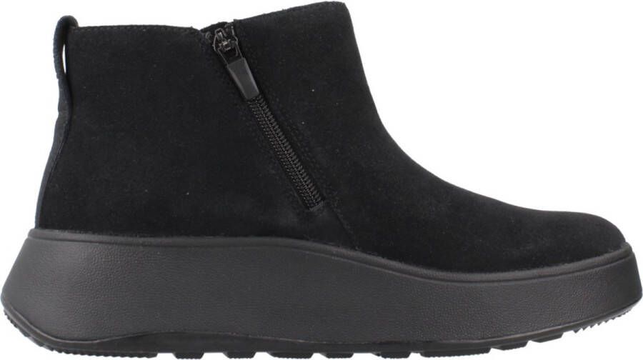 FitFlop F-Mode Suede Flatform Zip Ankle Boots ZWART