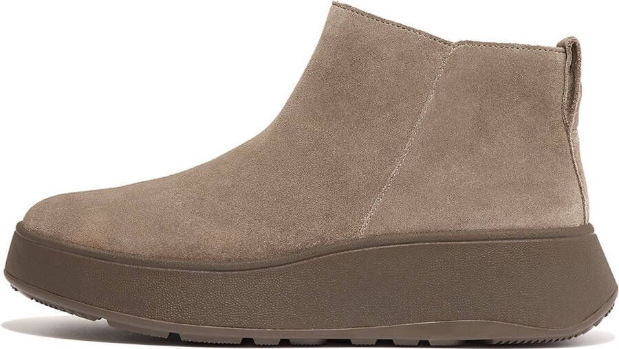 FitFlop F-mode Suede Flatform Zip Ankle Laarzen Bruin Vrouw