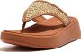 FitFlop F-mode Wo-raf Toe-post Sandalen Bruin Vrouw - Thumbnail 1