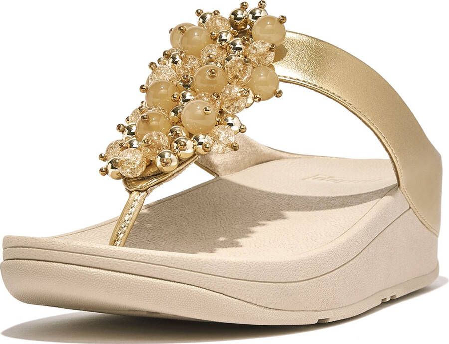 FitFlop Fino Bauble-Bead Toe-Post Sandals GOUD